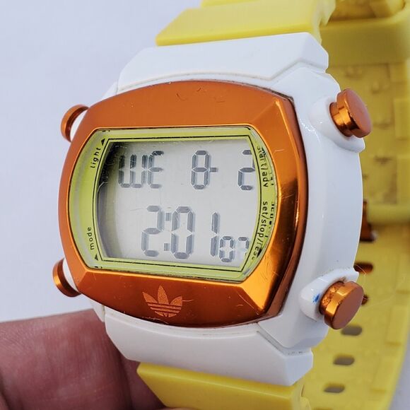Adidas Originals 44MM Men Digital Watch Multicolor Case Yellow Bands New Battery - Picture 2 of 16